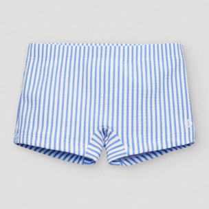 Costume da bagno boxer da neonato testurizzato a righe blu
