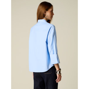 Oltre - Camisa con engarces de cristal - Light - blue