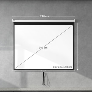 Pantalla de Proyector Manual 100 Pulgadas, Pantalla de Proyección, Formato 4:3/16:9, para Interior y Exterior, Cine en Casa, Oficina, Patio, 203x152 cm, Blanco