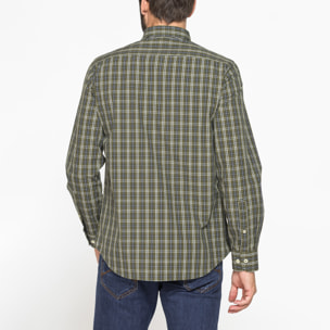 CAMICIA FANTASIA TINTO FILO CON COLLO BUTTON-DOWN