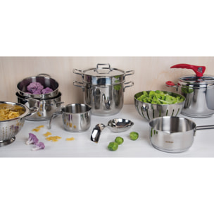 Cuocipasta 6 litri 22 cm Excelsa – Pastamica, Acciaio Argentato