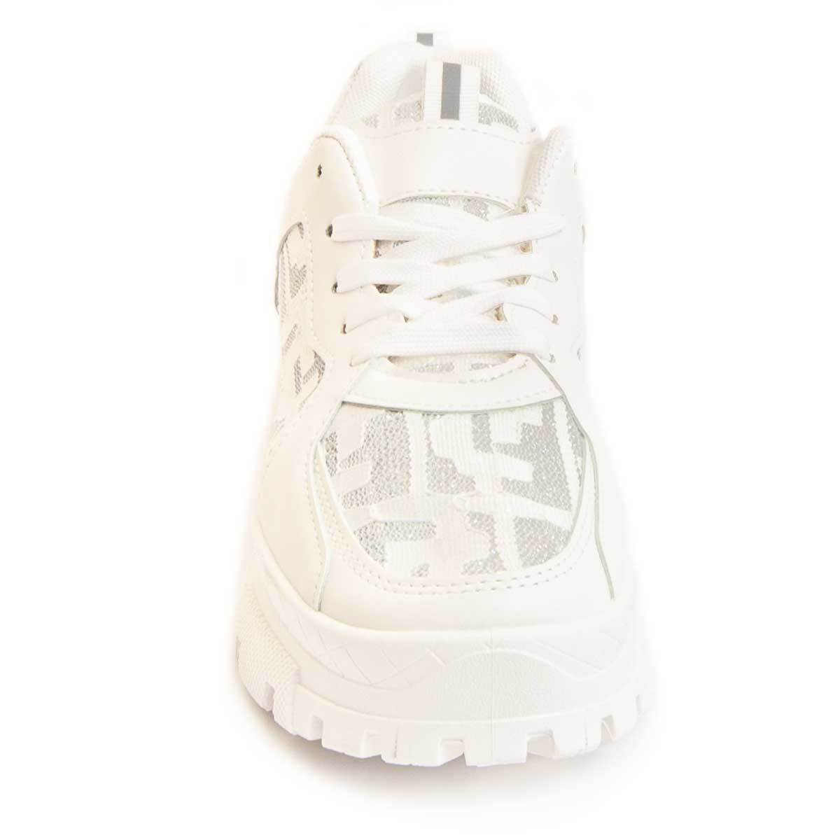 Sneaker De Plataforma - Blanco - Altura: 4 Cm