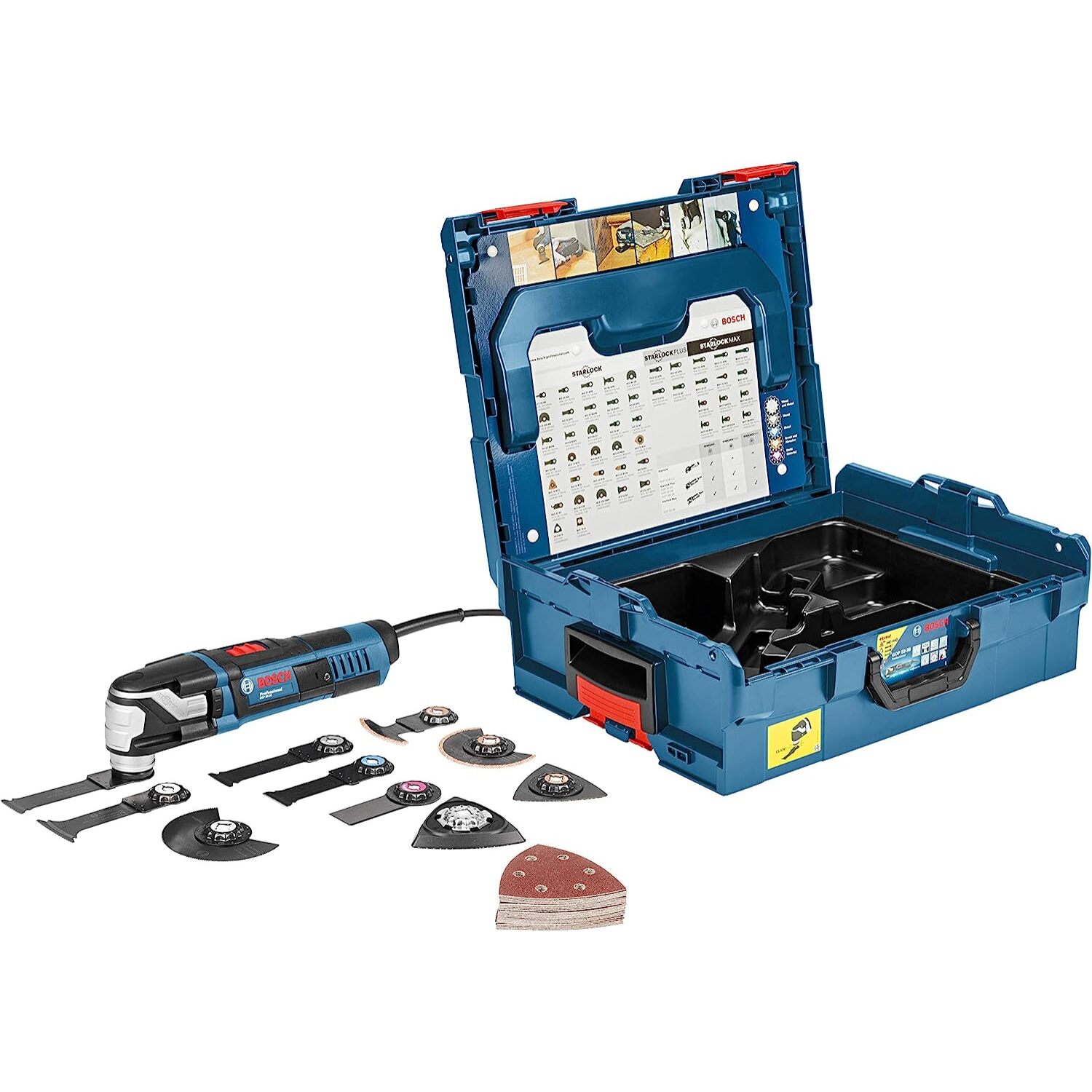 Découpeur ponceur GOP 55-36 StarlockMax - 550W - BOSCH - avec 25 accessoires - L-Boxx - 0601231101
