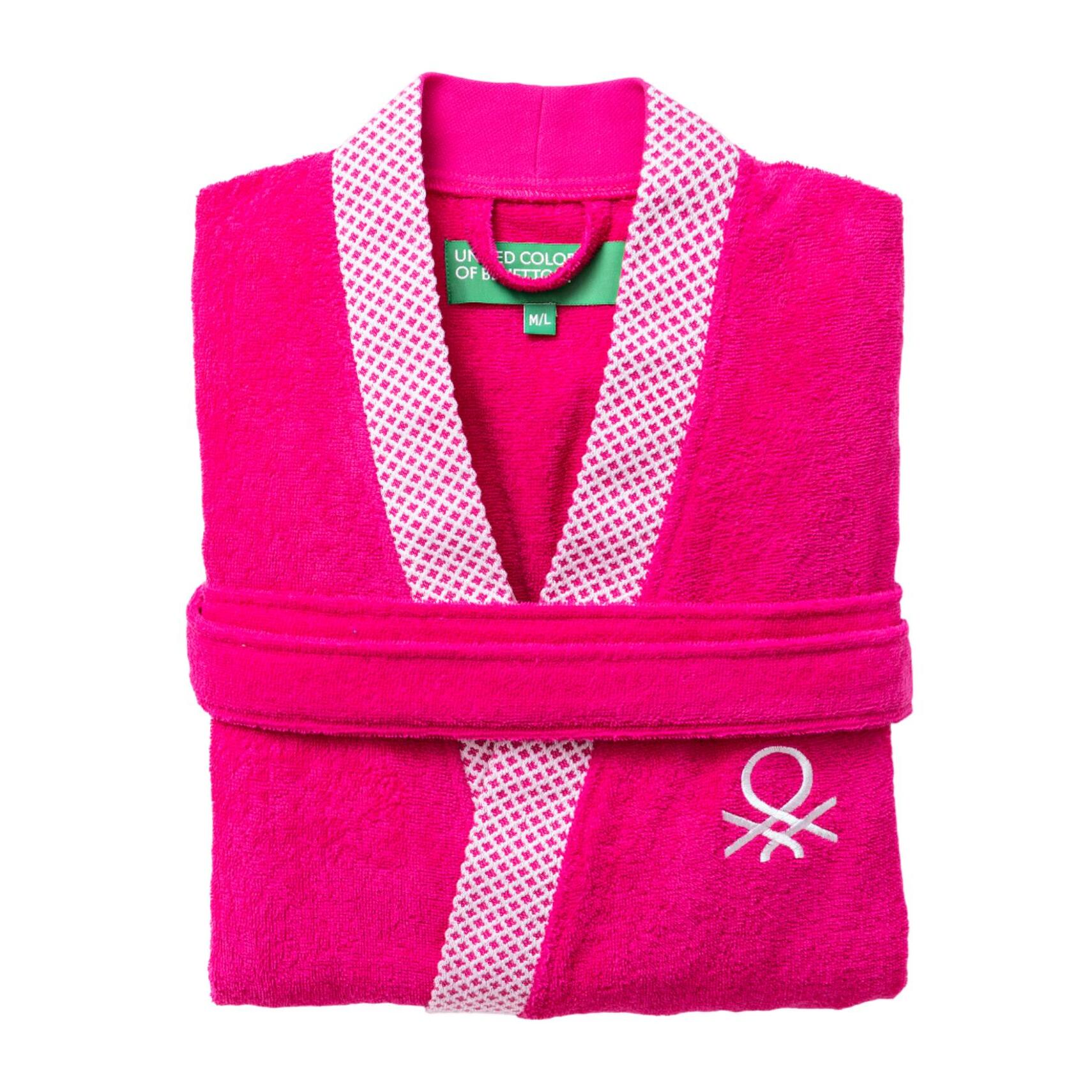 Albornoz 380gsm 100%algodón con ribete jacquard morado summer benetton