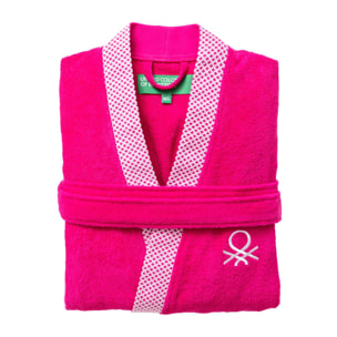 Albornoz 380gsm 100%algodón con ribete jacquard morado summer benetton