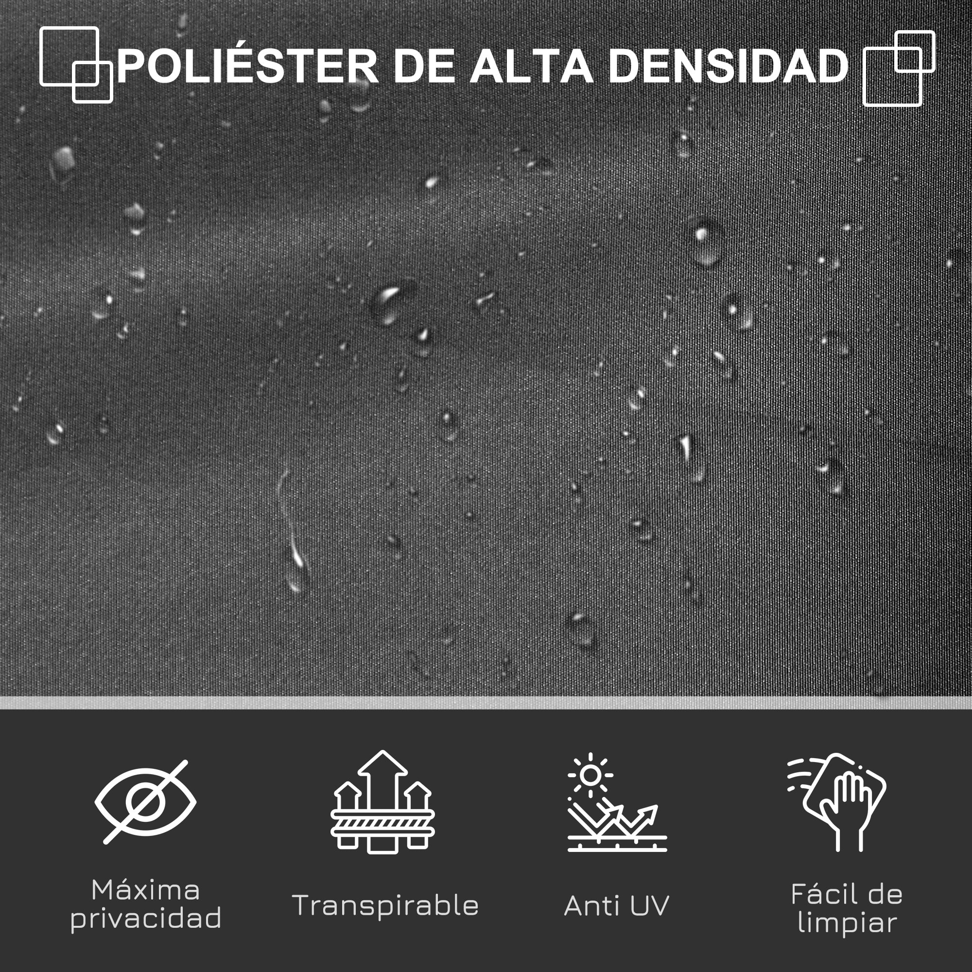 Toldo Lateral Retráctil 300x160 cm Pantalla Enrollable Mampara de Privacidad y Protección Solar para Jardín Balcón Terraza Gris