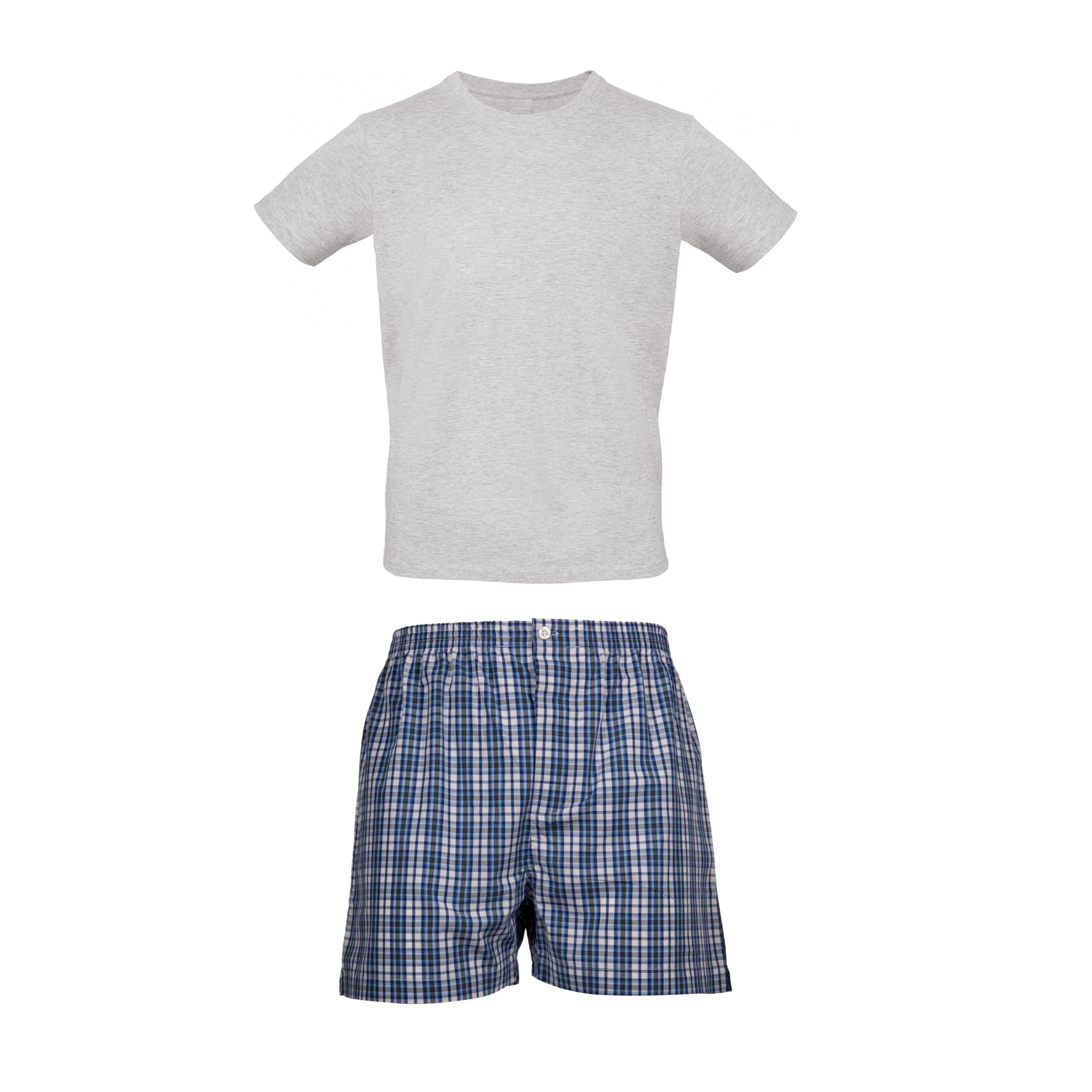 Pigiama leggero UOMO cotone quadretto bianco. blu. blu scuro