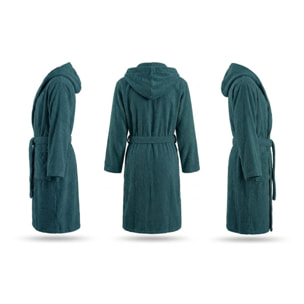 INTRECCI HOME Accappatoio Uomo e Donna, in Puro Cotone Jacquard 500 g, , Morbidezza Extra, Avvolgente, con Cappuccio e Tasche, Elegante e Confortevole,