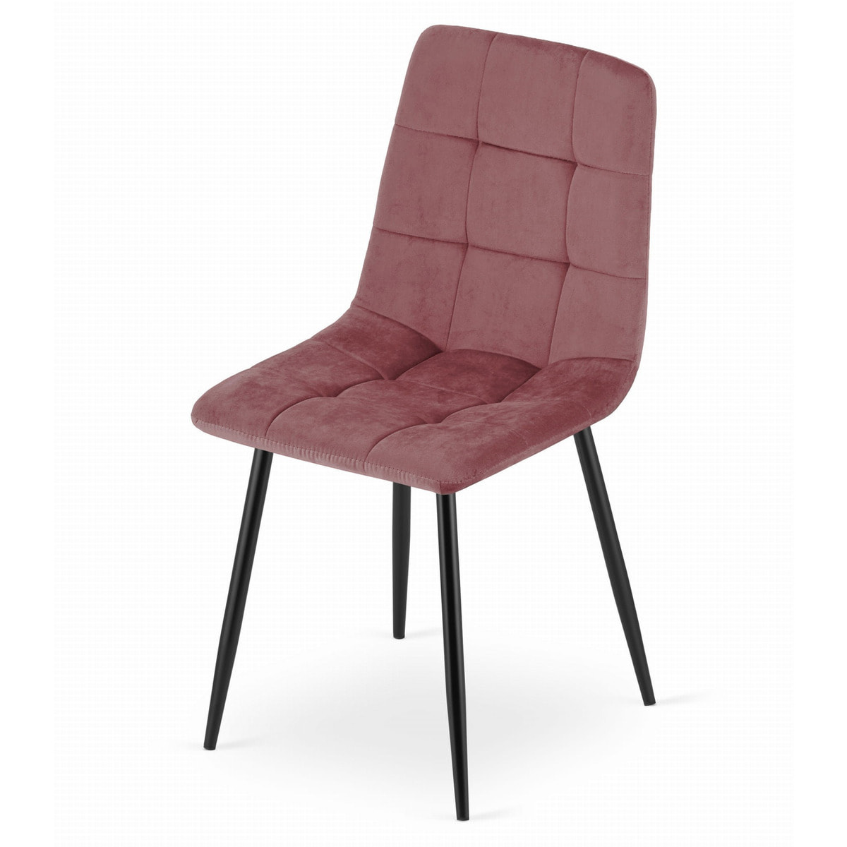 Sedia Kara in velluto rosa antico con gambe nere