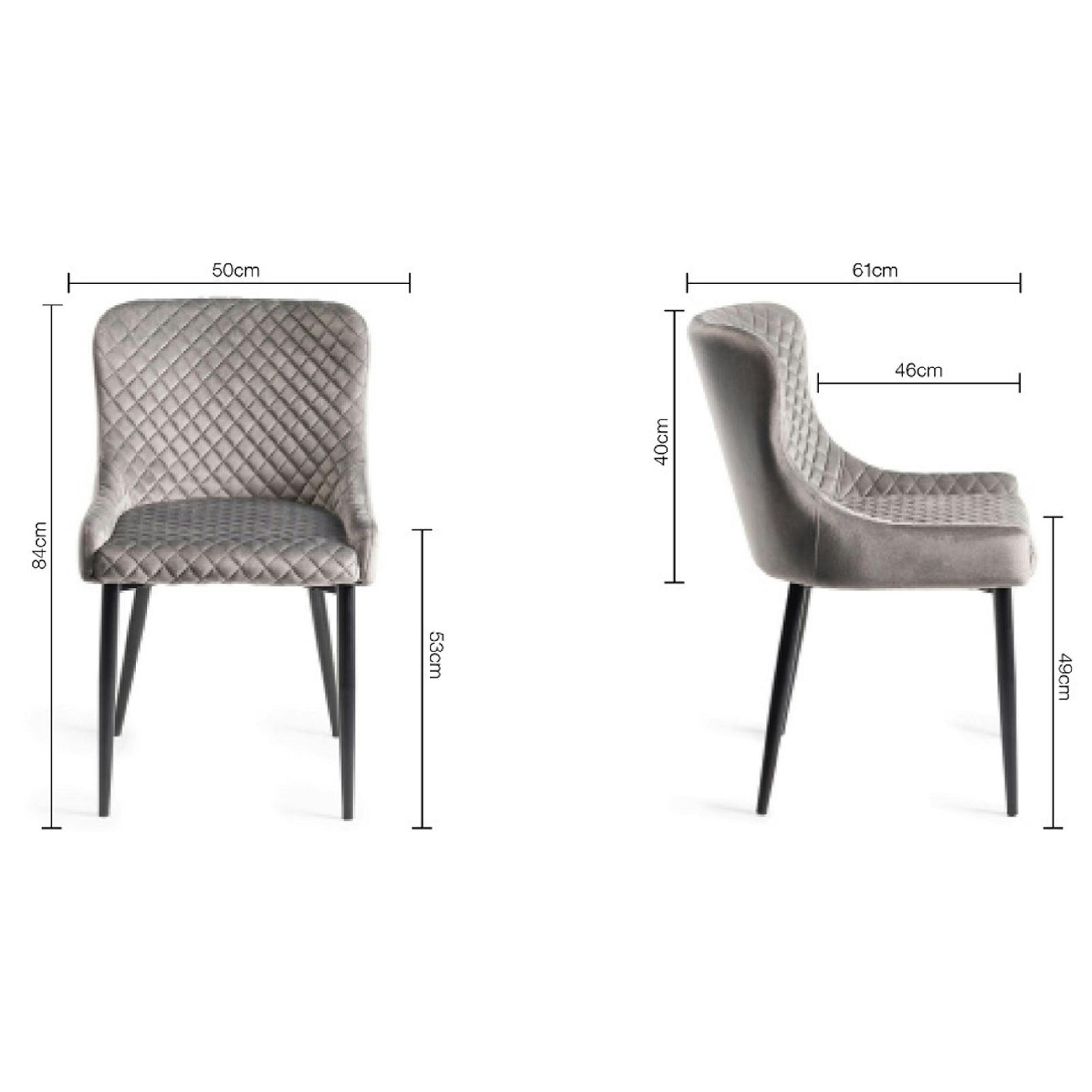 Chaise en velours gris (lot de 2) ARLINGTON