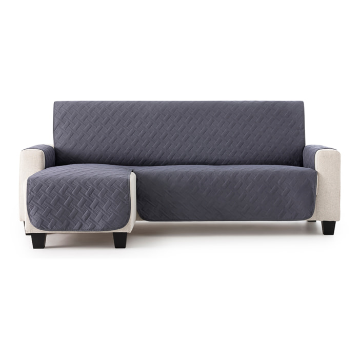 Cubre sofá para Chaise Longue DRY acolchado y antimanchas gris (brazo izquierdo)