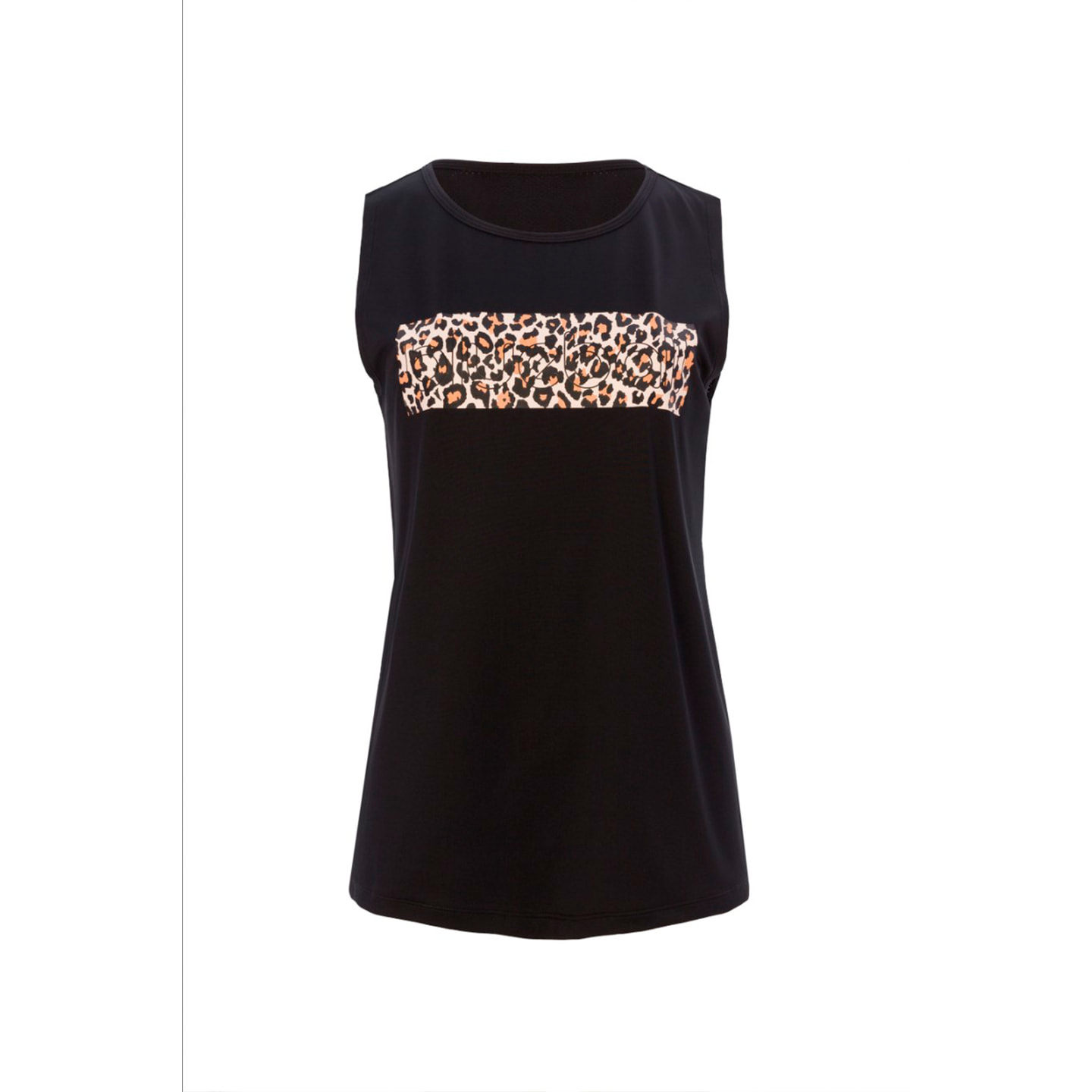 T-SHIRT DA CORSA A MANICHE SOTTILI DA DONNA BLUEBALL NERA CON STAMPA LEONARD