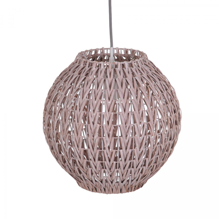 Lampadario In Rattan. Altezza 30,5 Cm - Pezzi 1 - 31X30,5X31cm - Colore: Marrone - Bianchi Dino - Lampade E Lampadari