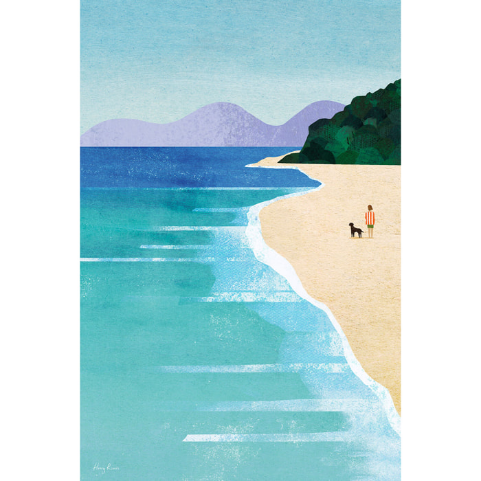 Tableau neo vintage beach girl iii  Toile imprimée