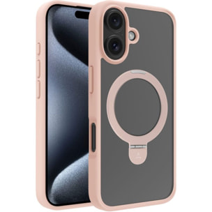 Coque ADEQWAT iPhone 16 magnétique Rose avec support