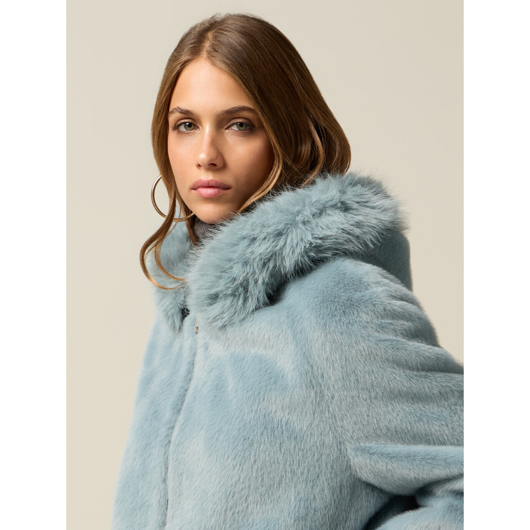 Oltre - Parka corto con capucha - Light - blue