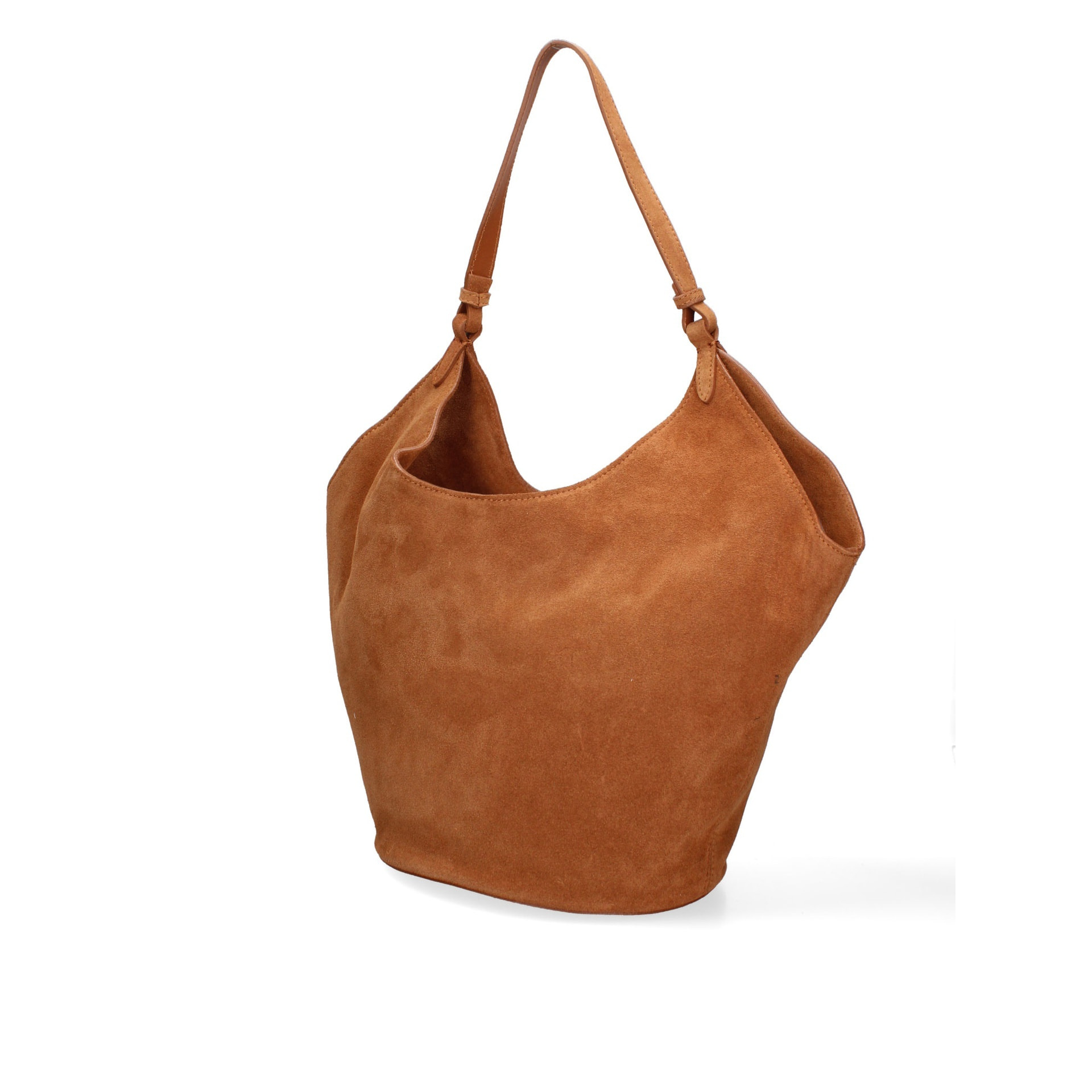 Borsa a spalla da donna - Modello Lisboa - Pelle Scamosciata - 27.0 x 38.0 x 21.5 cm