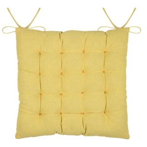 Galette de chaise polycoton matelassée à rayures - Jaune