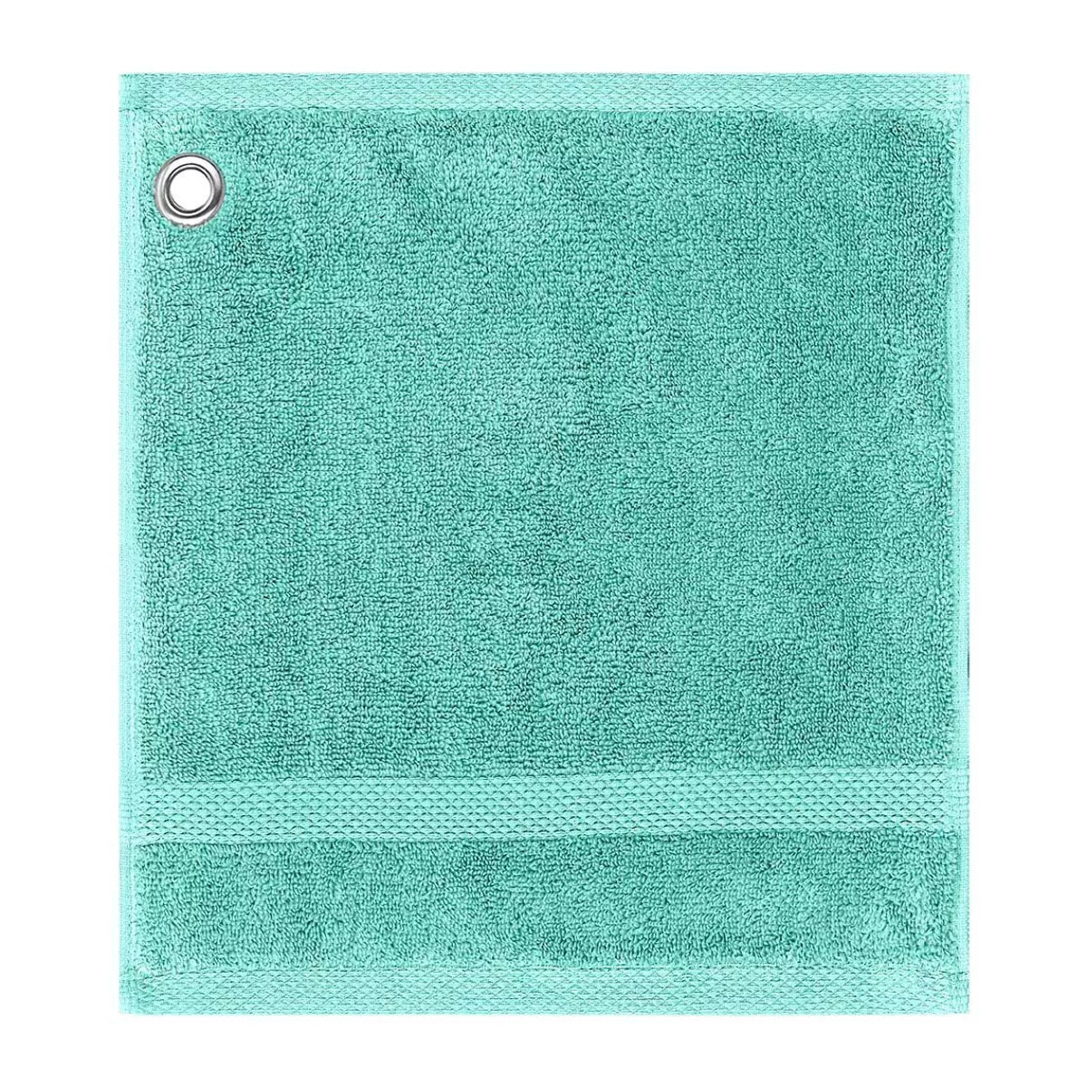 Carre avec oeillet pur coton 550 g/m² uni bleu Elea curacao