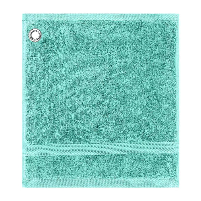 Carre avec oeillet pur coton 550 g/m² uni bleu Elea curacao