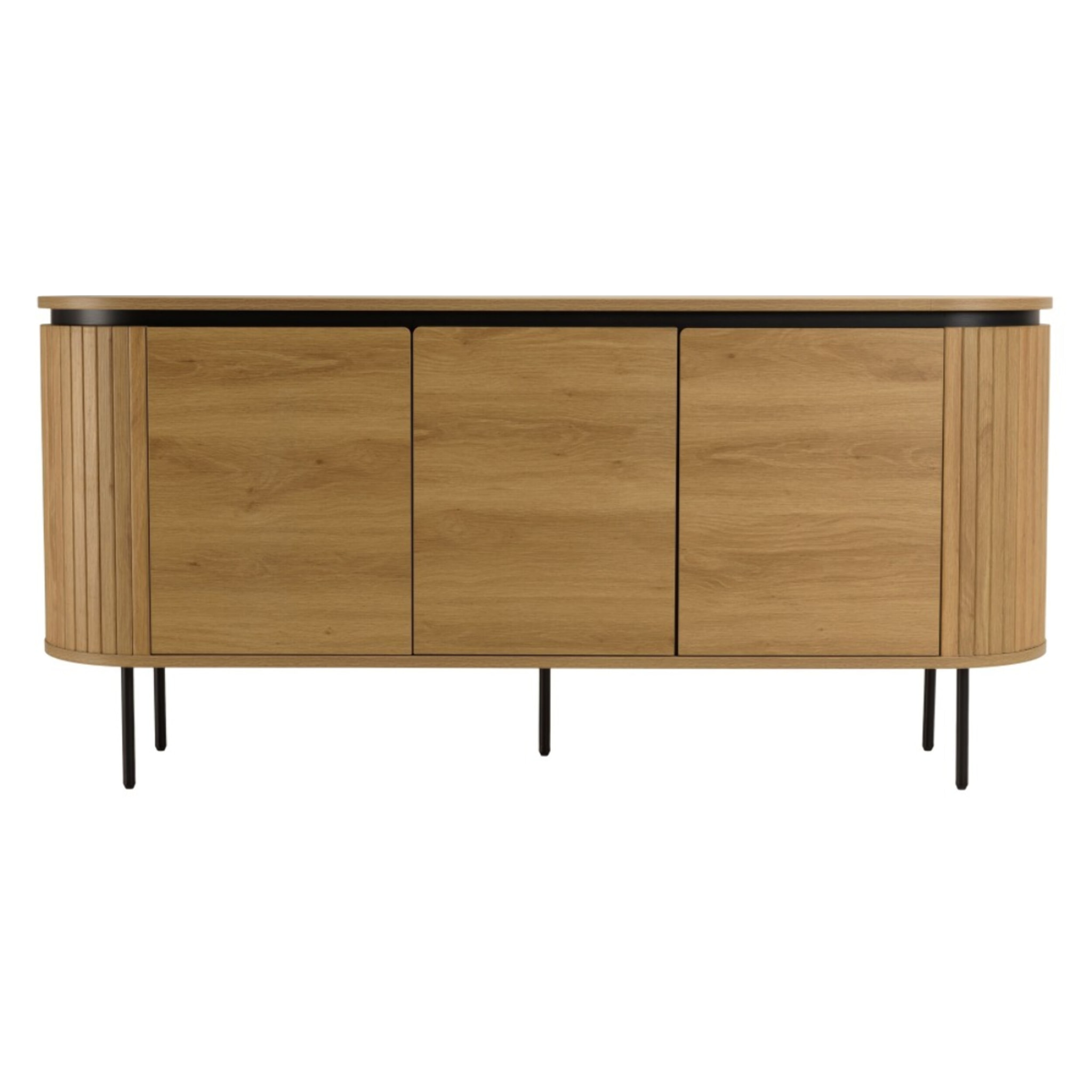 ETHAN - Buffet arrondi couleur naturelle 3 portes