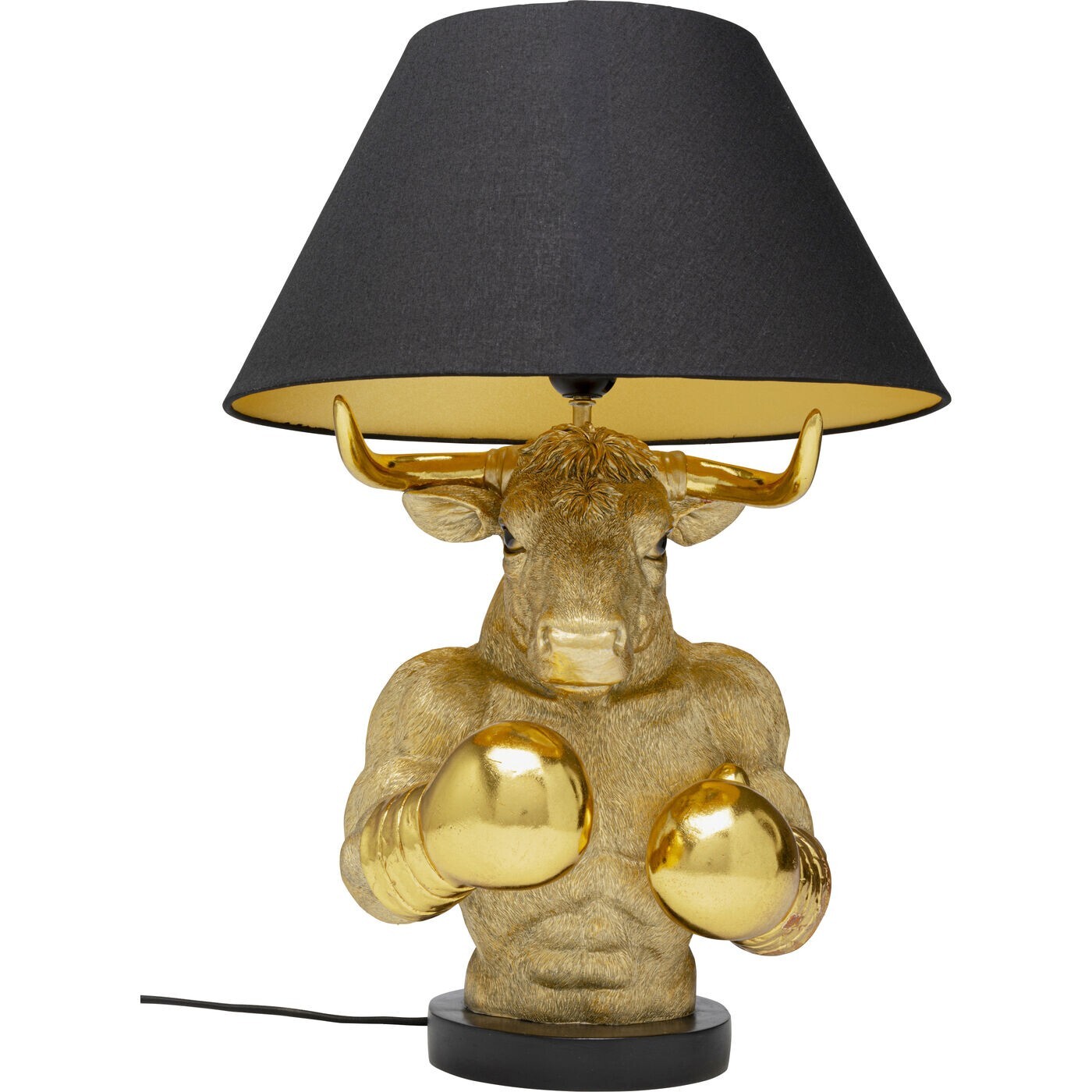 Lampe taureau boxeur doré Kare Design