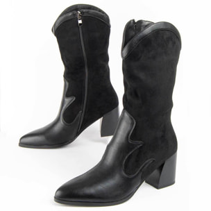 Bota De Tacón - Negro - Altura: 7 Cm