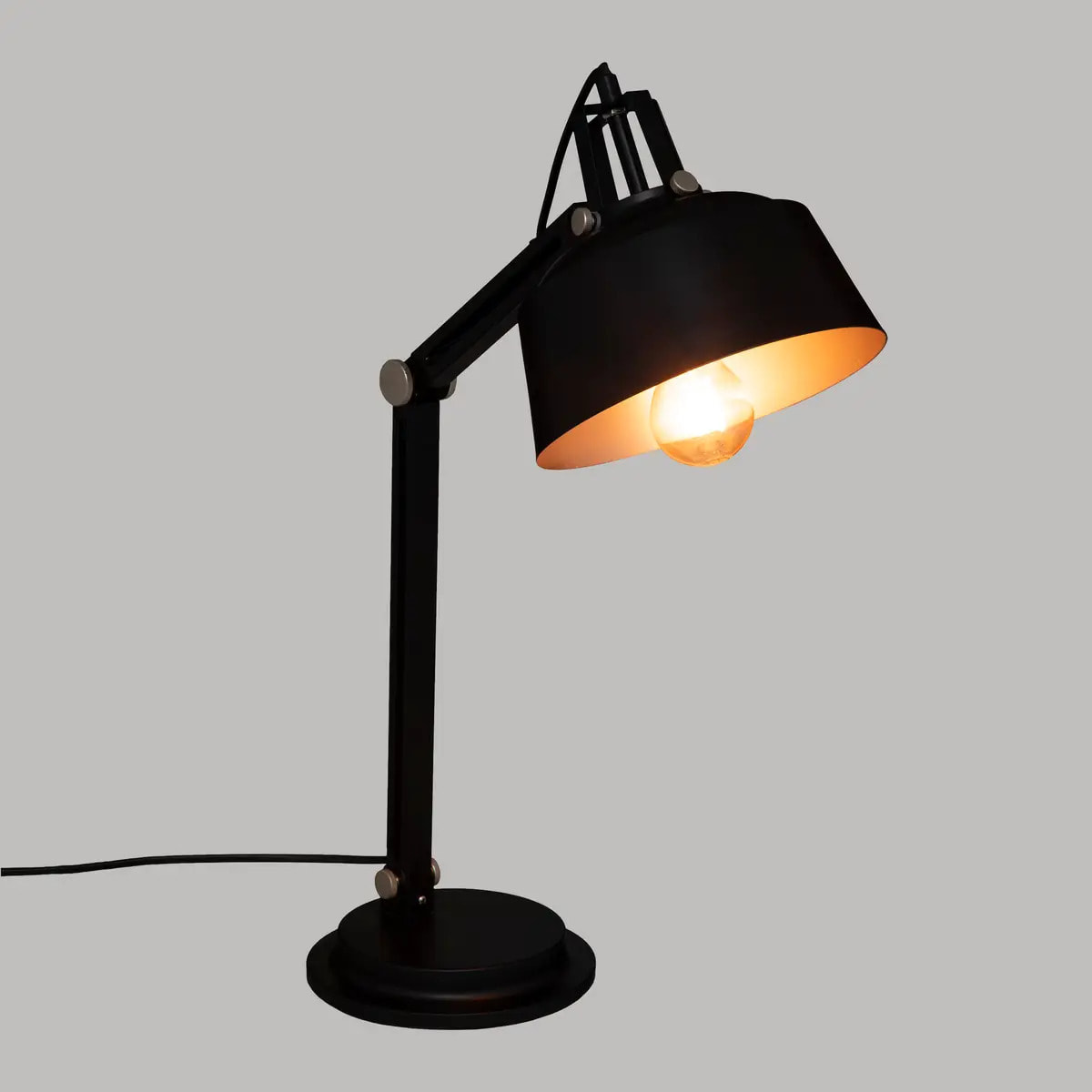 Lampe arc "Soul" - métal - noir - H55 - 8 cm