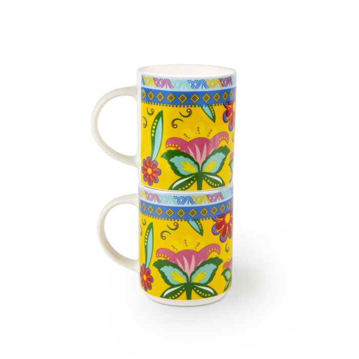 Set de 4 Mugs Excelsa – Gipsy Soul, New Bone China Multicolore