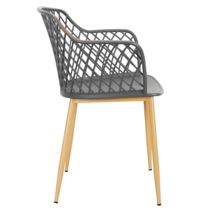 Fauteuil Exterieur Malaga Gris - Lot De 4