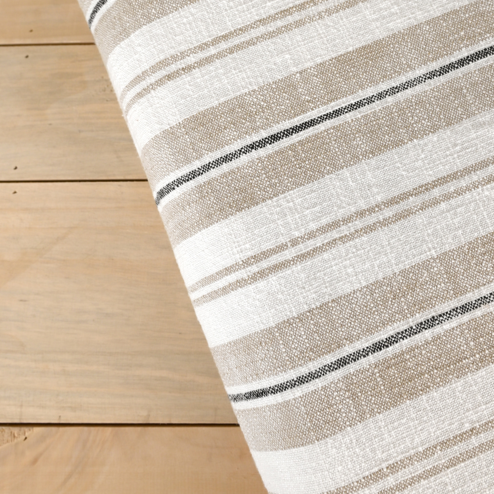 Édredon 100% coton rayures tapissier deux faces LOURMARIN - Beige