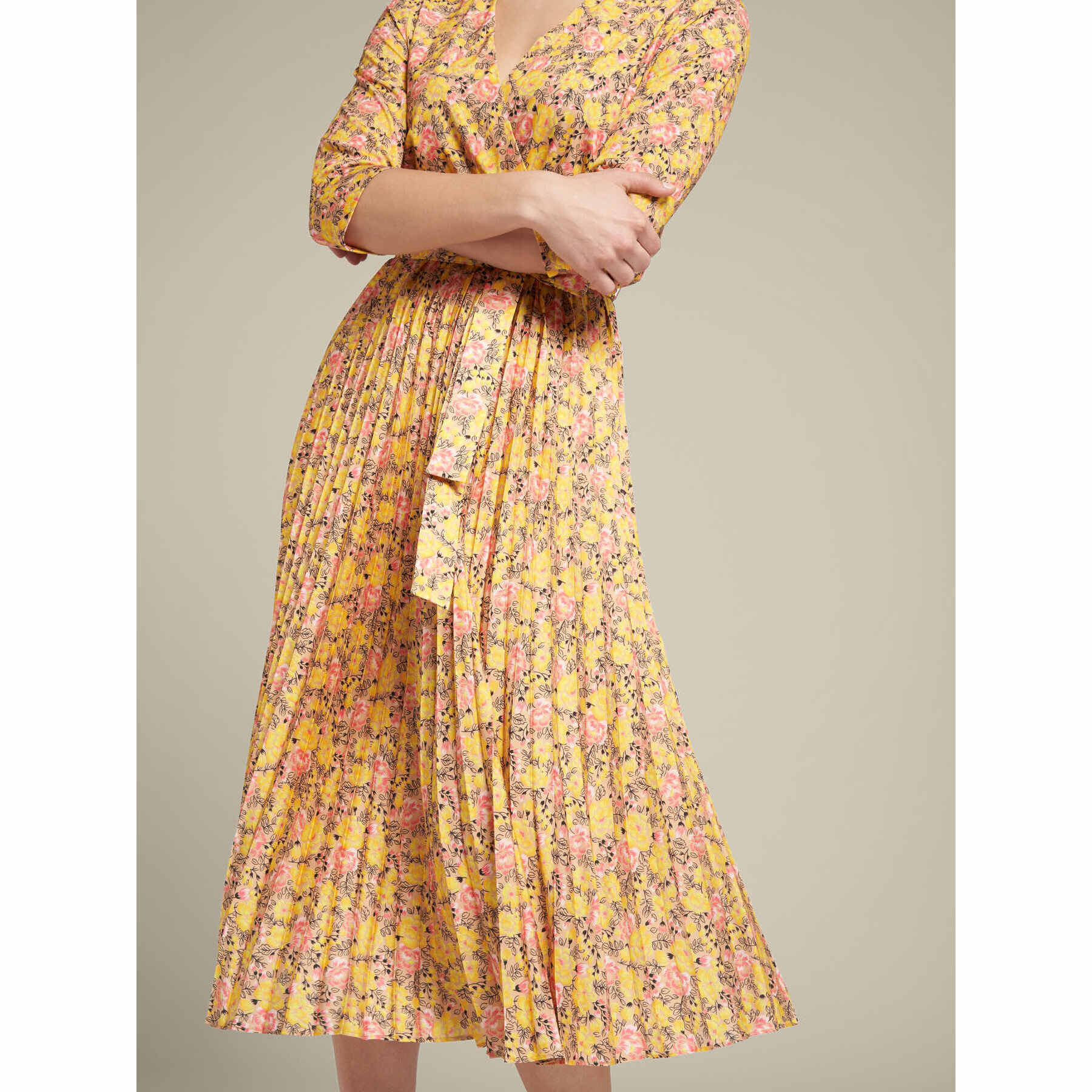 Elena Mirò - Vestido largo floral - Amarillo