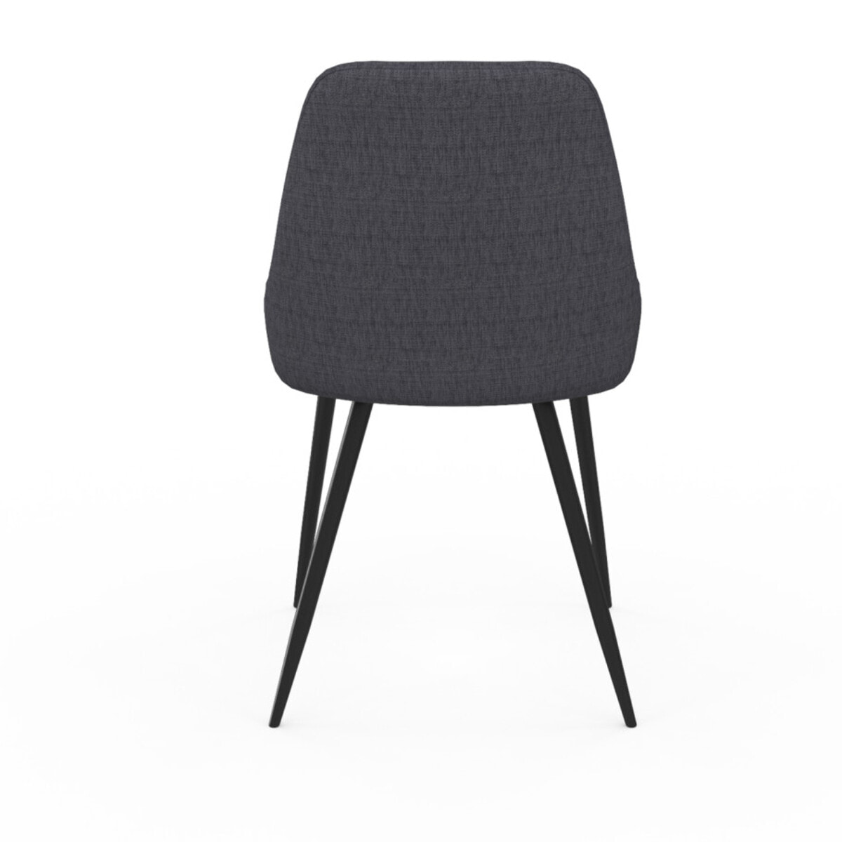 Chaises Ornella tissu gris foncé pieds métal noirs - lot de 2