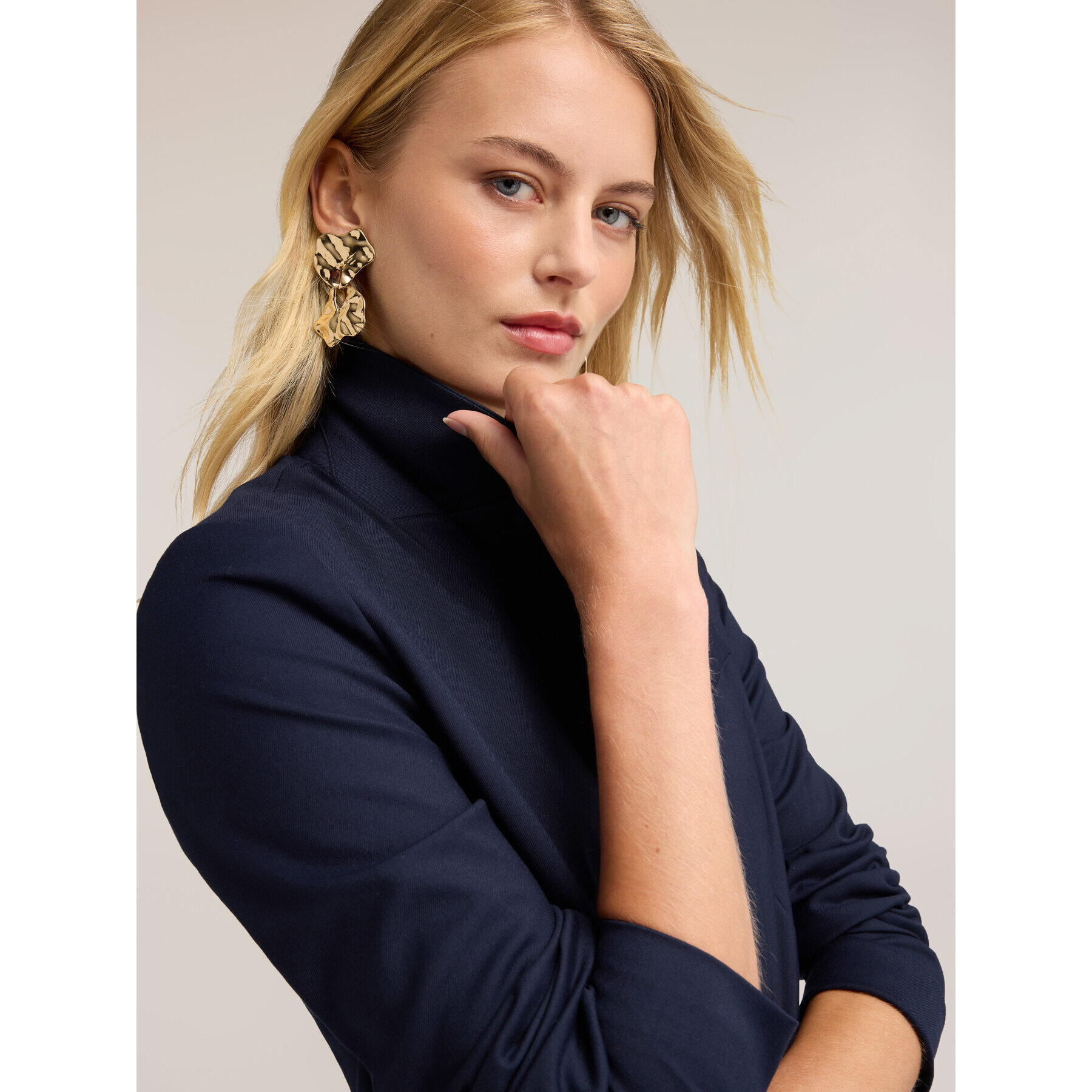 Motivi - Blazer de cady con botonadura sencilla - Azul