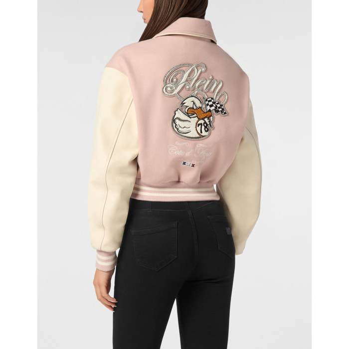 PHILIPP PLEIN Bomber de cuero DUCK