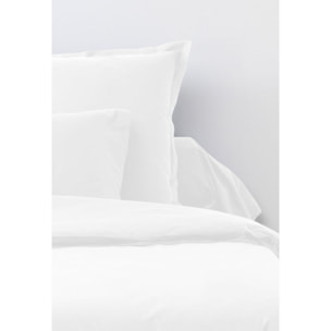 Parure De Drap 3 Pcs Drap Housse 90x190cm 100% Coton 57fils/cm2 Blanc
