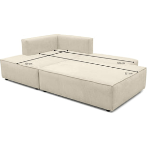 Canapé d'angle à gauche convertible 3 places en tissu chenille - BARANI