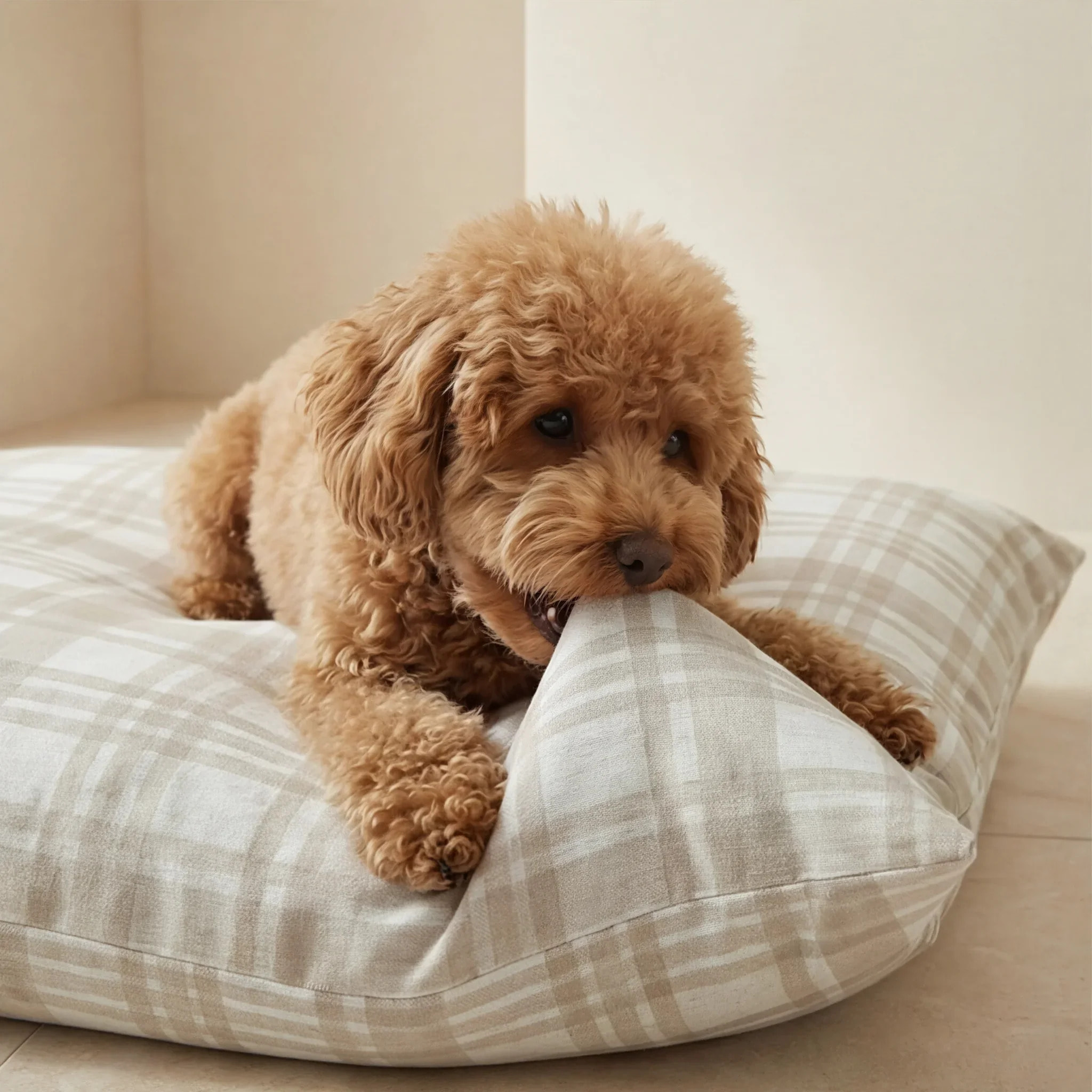 Housse antitaches pour lit pour animal Jara Beige