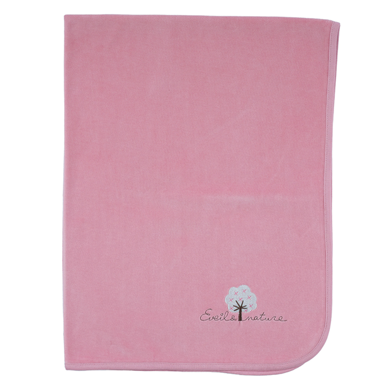 Plaid velours 75X100 cm Coton bio Bois de rose