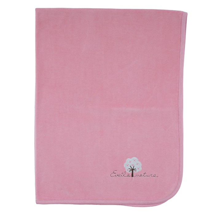 Plaid velours 75X100 cm Coton bio Bois de rose