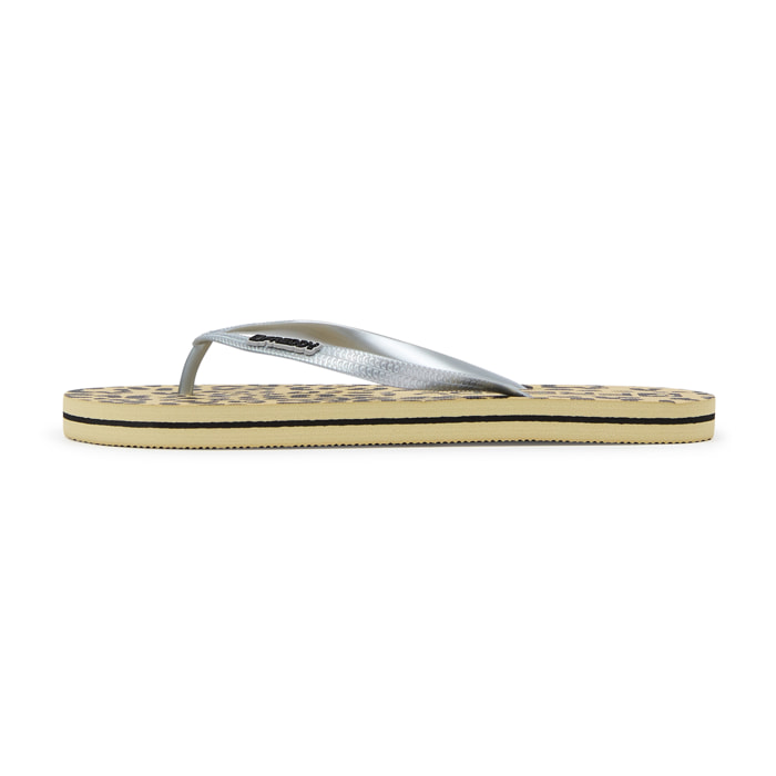 Infradito flip-flop donna con stampa leopardata e loghi