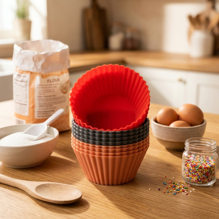 Lot de 12 caissettes muffins en silicone 7 cm Dr. Oetker Flexxibel Love