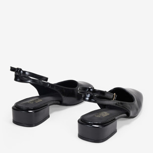 Zapatos Mary Jane destalonados negros con tacón