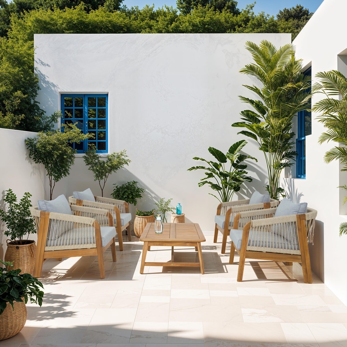 Salon de jardin 4 places en bois FSC - SYMI