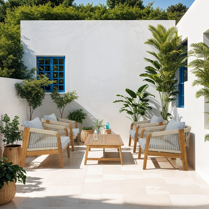 Salon de jardin 4 places en bois FSC - SYMI