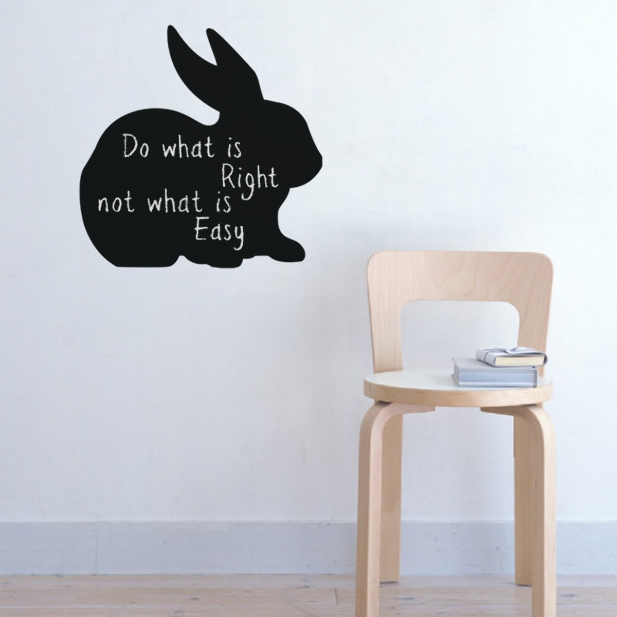 Sticker ardoise tableau noir - stickers muraux adhésif effaçable - SILHOUETTE LAPIN