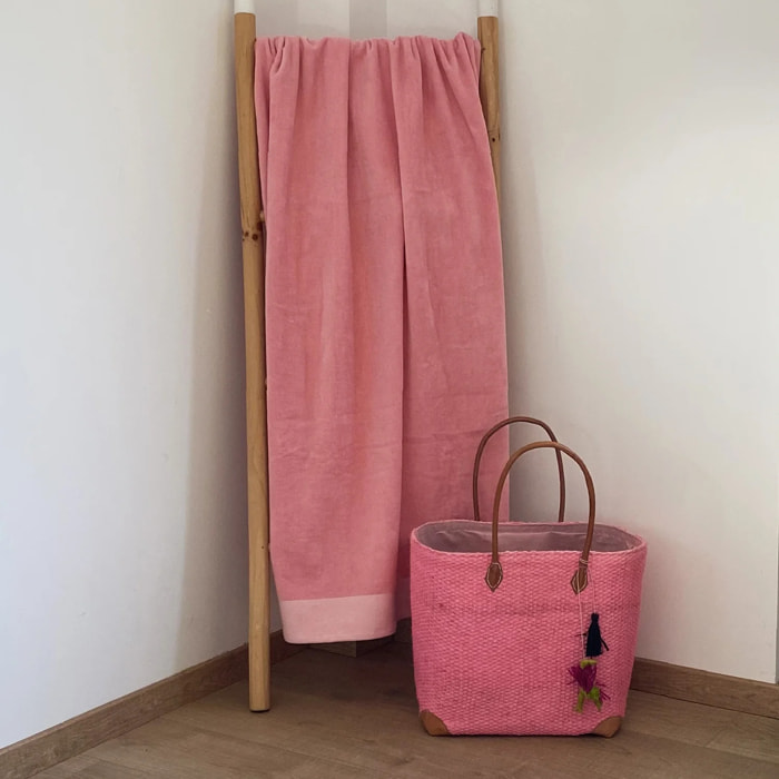 Serviette de bain XL éponge velours unie - Shady Candy - 370g/m²