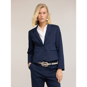 Motivi - Blazer sartoriale in misto cotone - Blu