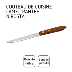 Petit couteau de cuisine avec manche en bois 21 cm Nirosta