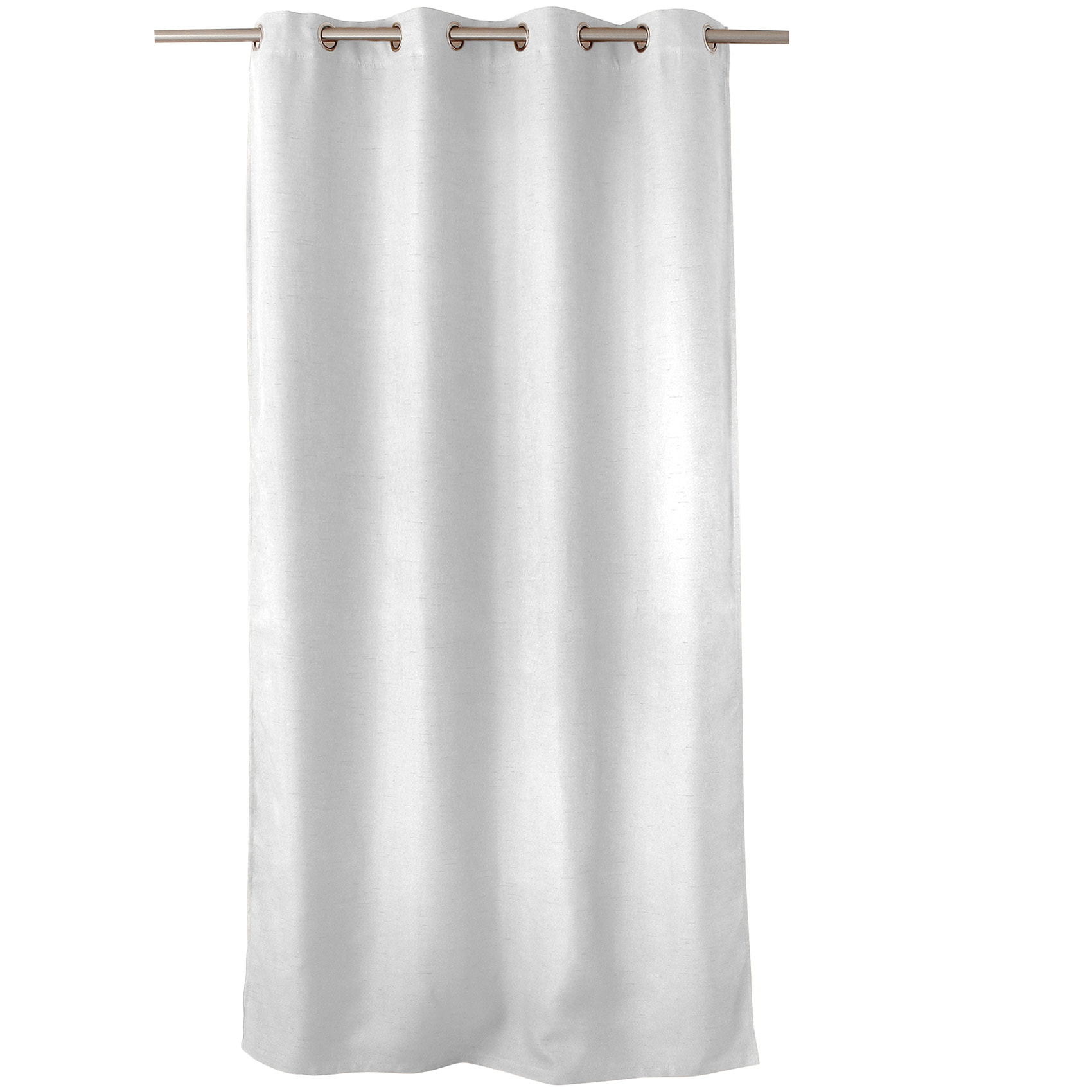 Rideau occultant uni et fileté - Blanc